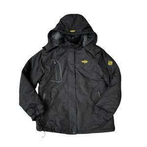 Wantdo Mens Waterproof Ski Snowboard Jacket Hooded Winter Coat Lined Black Sz L